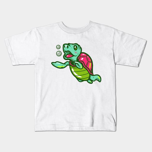 Turtle Kids T-Shirt by wehkid